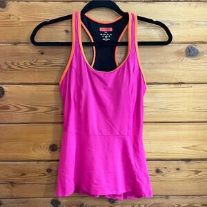Spanx Active Peplum Pink Tank Top Size Small